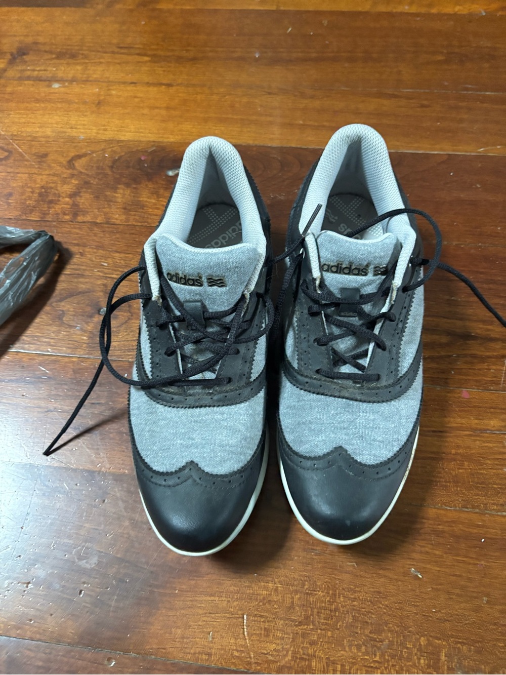 Adidas Adicross Gray and Black Wingtip Spikeless Golf Shoes